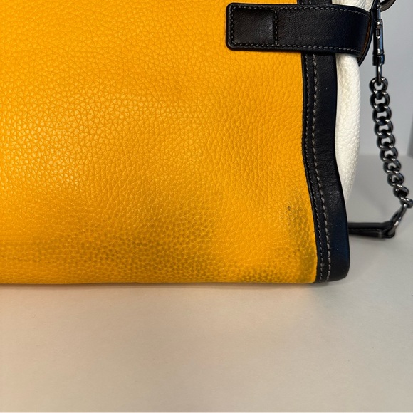 Coach Rare Color Block Swagger 27 Pebble Leather Chain Strap Shoulder Bag - Picture 9 of 14